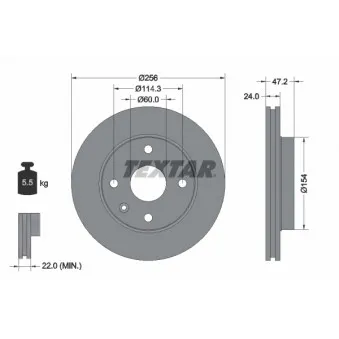 Jeu de 2 disques de frein avant TEXTAR 92133500