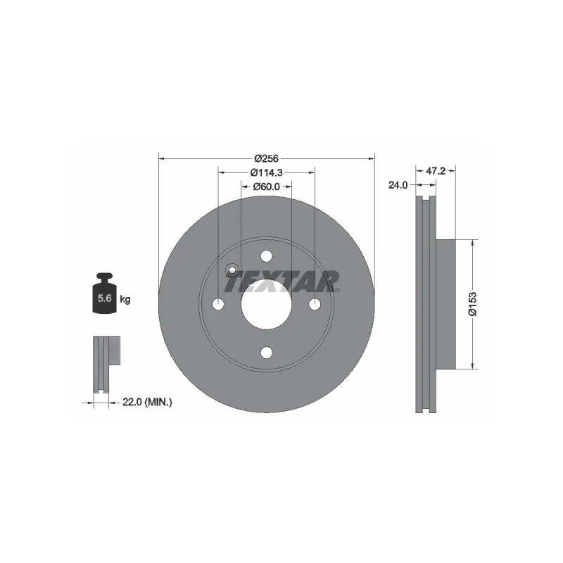 Jeu de 2 disques de frein avant TEXTAR 92133600