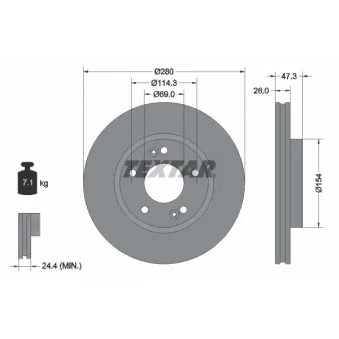 Jeu de 2 disques de frein avant TEXTAR 92133905