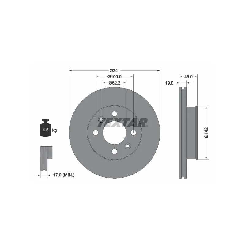 Jeu de 2 disques de frein avant TEXTAR 92134103