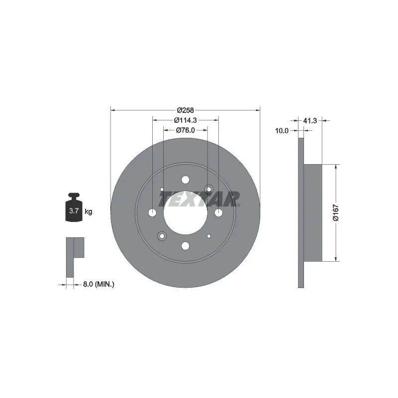 Jeu de 2 disques de frein arrière TEXTAR 92134303