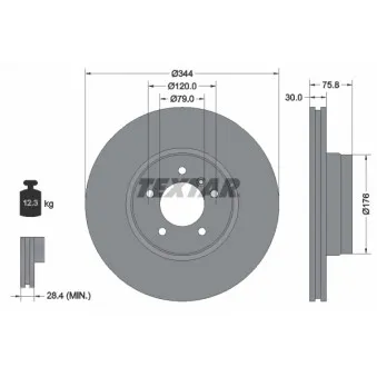 Jeu de 2 disques de frein avant TEXTAR 92134400