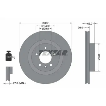 Jeu de 2 disques de frein avant TEXTAR 92134600