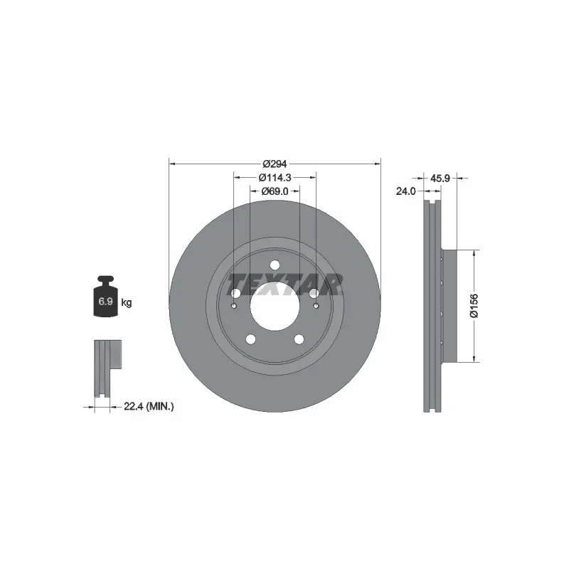 Jeu de 2 disques de frein avant TEXTAR 92135203