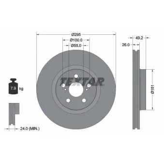 Jeu de 2 disques de frein avant TEXTAR 92135603