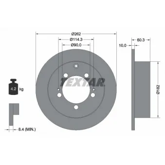 Jeu de 2 disques de frein arrière TEXTAR 92136103