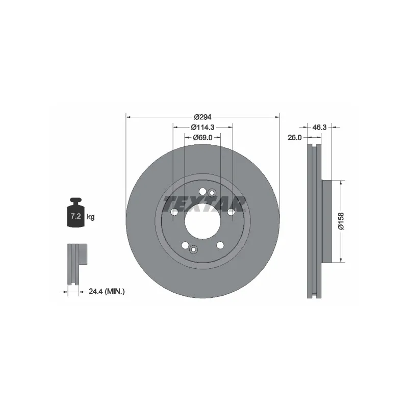 Jeu de 2 disques de frein avant TEXTAR 92136403