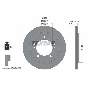 Jeu de 2 disques de frein avant TEXTAR 92136800