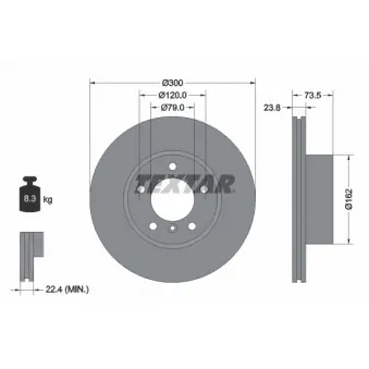 Jeu de 2 disques de frein avant TEXTAR 92137705