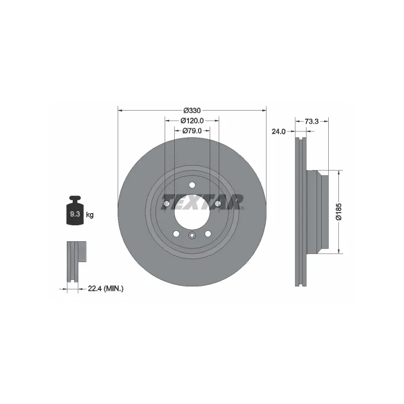 Jeu de 2 disques de frein avant TEXTAR 92137805