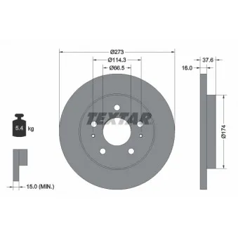 Jeu de 2 disques de frein avant TEXTAR 92138200
