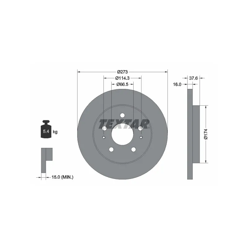 Jeu de 2 disques de frein avant TEXTAR 92138200