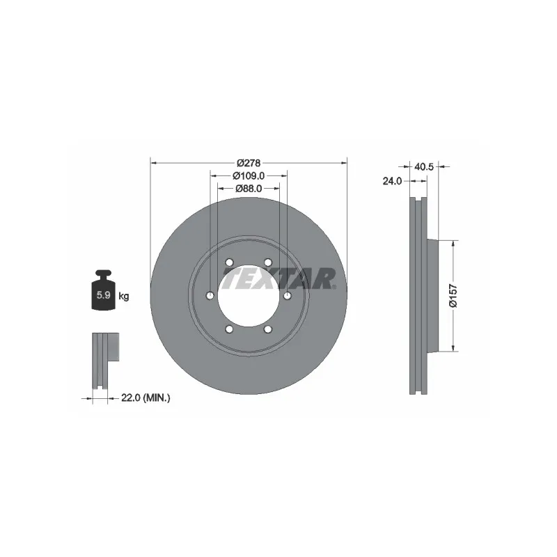 Jeu de 2 disques de frein avant TEXTAR 92138400
