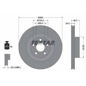 Jeu de 2 disques de frein avant TEXTAR 92139500