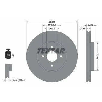 Jeu de 2 disques de frein avant TEXTAR 92139903