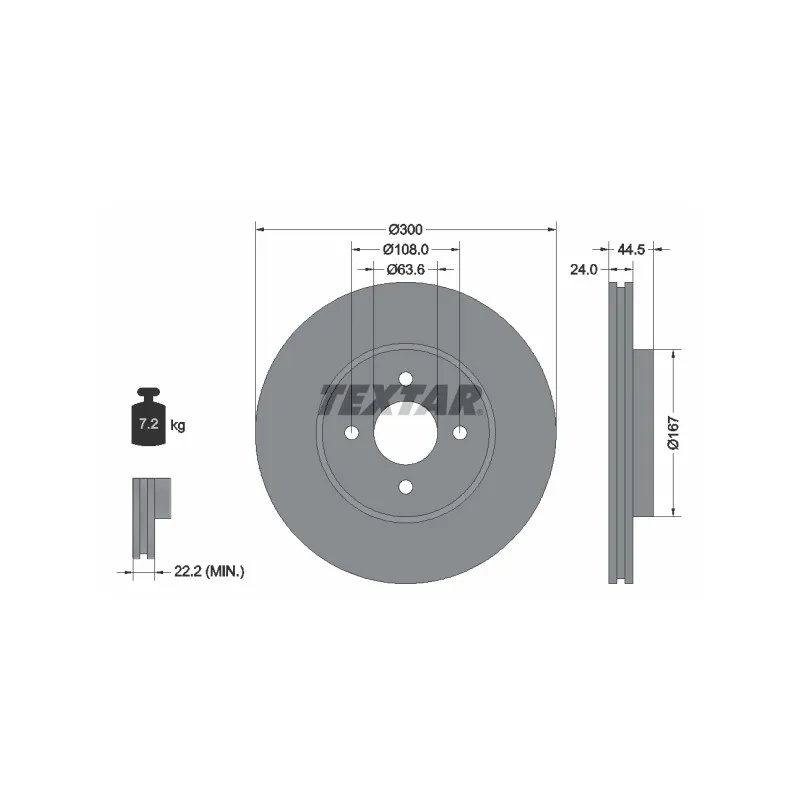 Jeu de 2 disques de frein avant TEXTAR 92139903