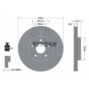Jeu de 2 disques de frein avant TEXTAR 92140903