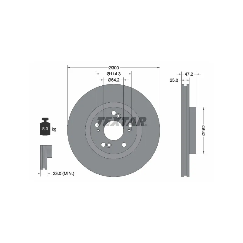 Jeu de 2 disques de frein avant TEXTAR 92140903