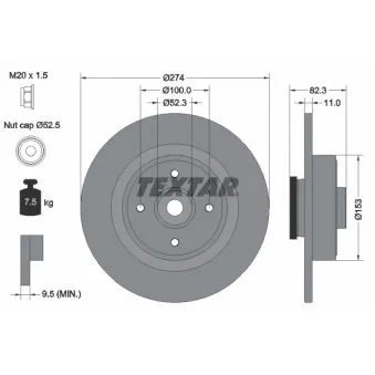 Jeu de 2 disques de frein arrière TEXTAR 92141403