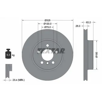 Jeu de 2 disques de frein avant TEXTAR 92141505
