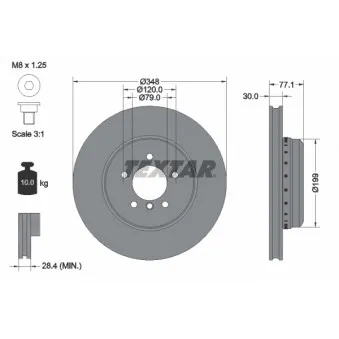 Jeu de 2 disques de frein avant TEXTAR 92141825