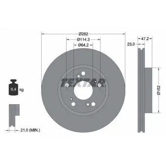 Jeu de 2 disques de frein avant TEXTAR 92144403