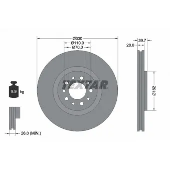 Jeu de 2 disques de frein avant TEXTAR 92145103