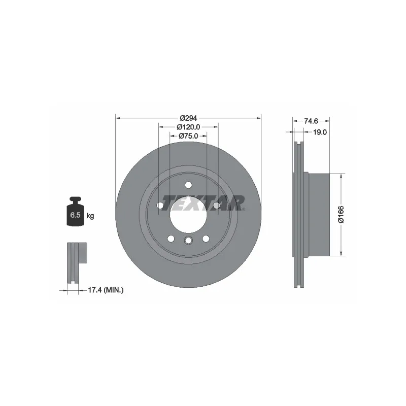 Jeu de 2 disques de frein arrière TEXTAR 92146103