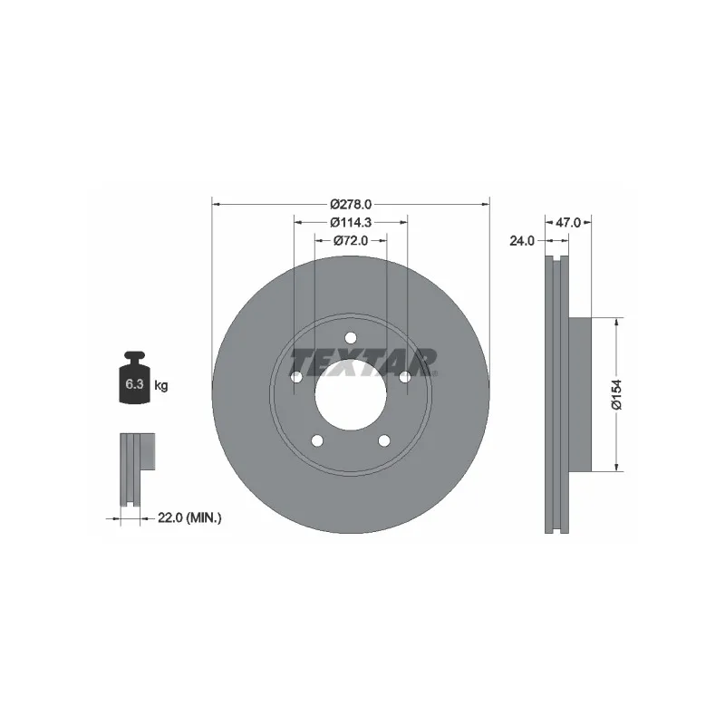 Jeu de 2 disques de frein avant TEXTAR 92146503