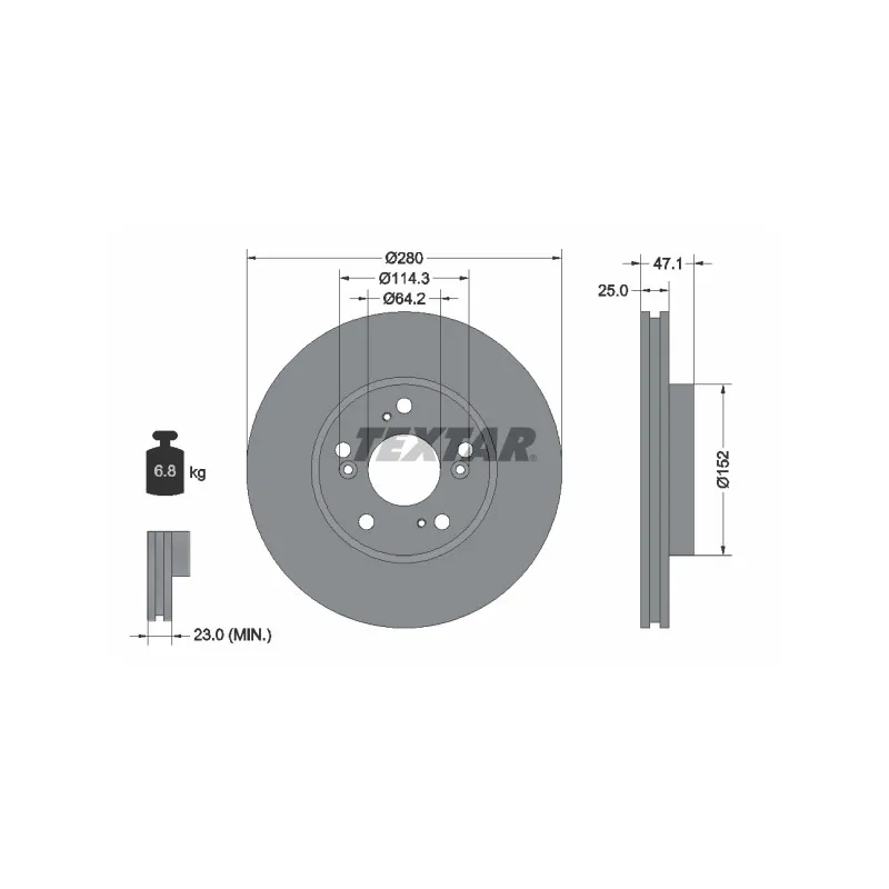 Jeu de 2 disques de frein avant TEXTAR 92146603