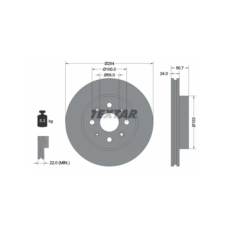Jeu de 2 disques de frein avant TEXTAR 92147000