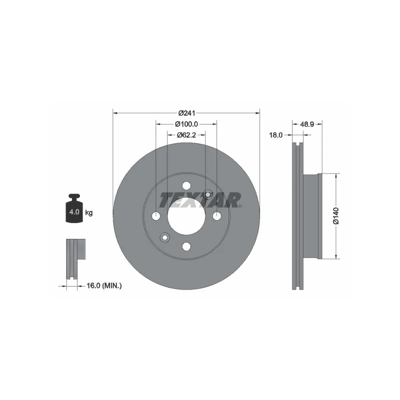 Jeu de 2 disques de frein avant TEXTAR 92147103