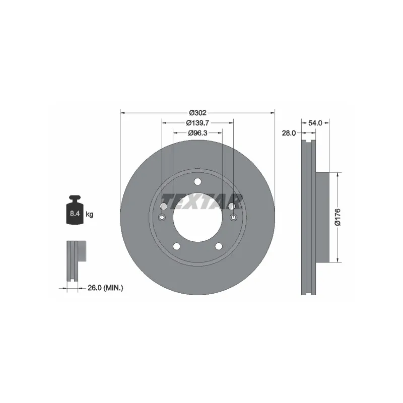 Jeu de 2 disques de frein avant TEXTAR 92147303