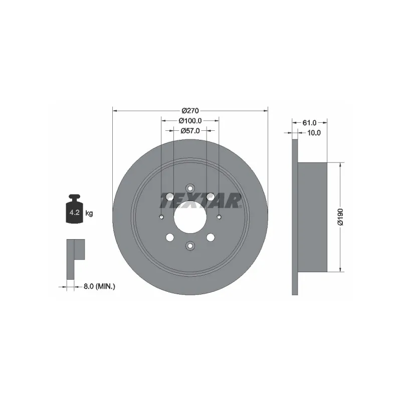 Jeu de 2 disques de frein arrière TEXTAR 92147500