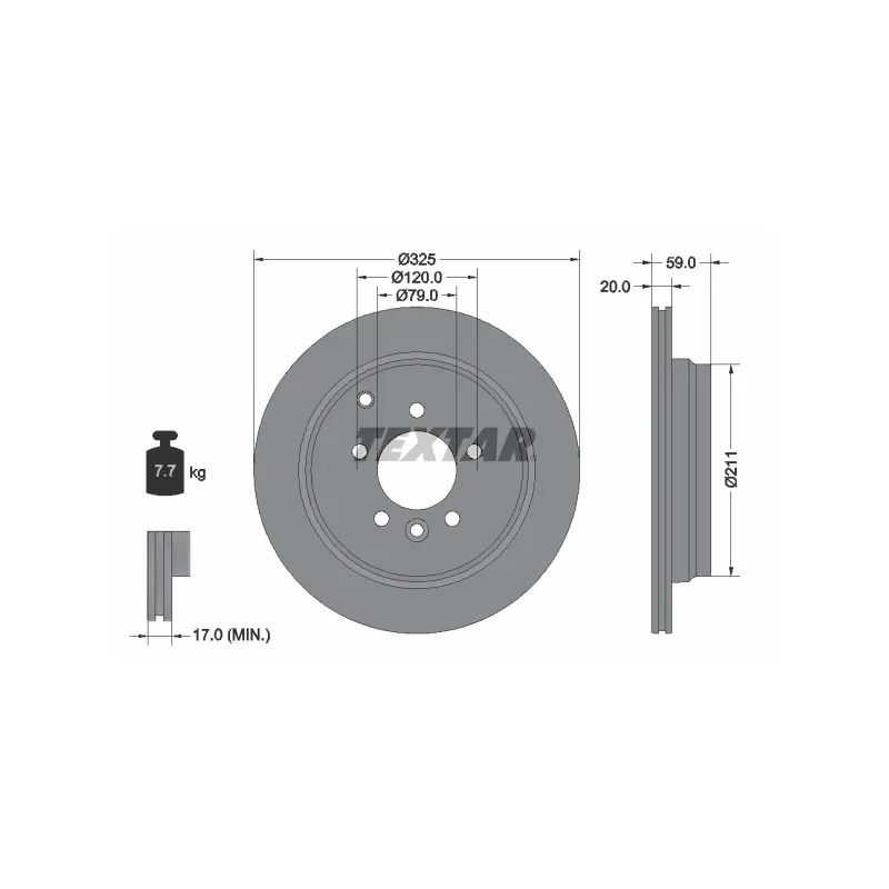 Jeu de 2 disques de frein arrière TEXTAR 92147603