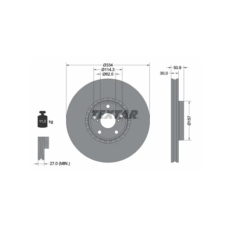 Disque de frein avant gauche TEXTAR 92147803