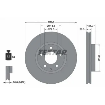 Jeu de 2 disques de frein avant TEXTAR 92148100