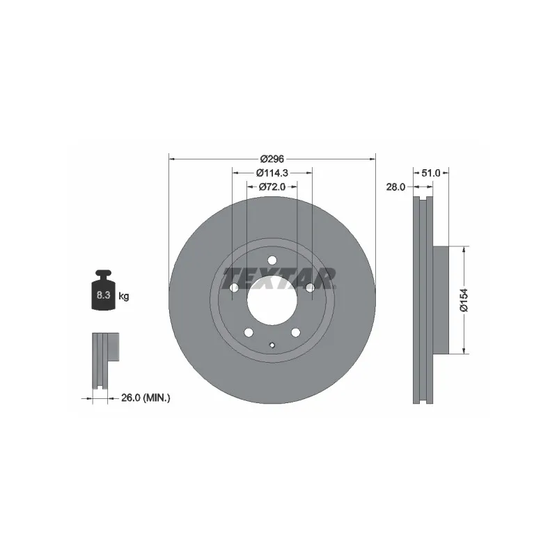 Jeu de 2 disques de frein avant TEXTAR 92148100