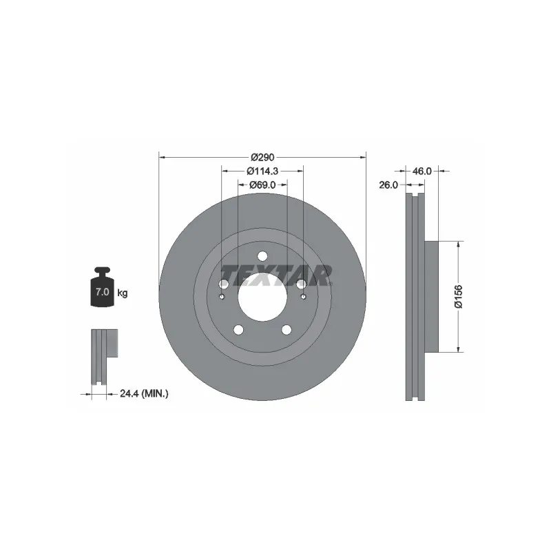 Jeu de 2 disques de frein avant TEXTAR 92148303
