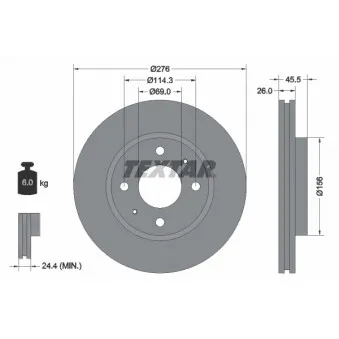 Jeu de 2 disques de frein avant TEXTAR 92148703