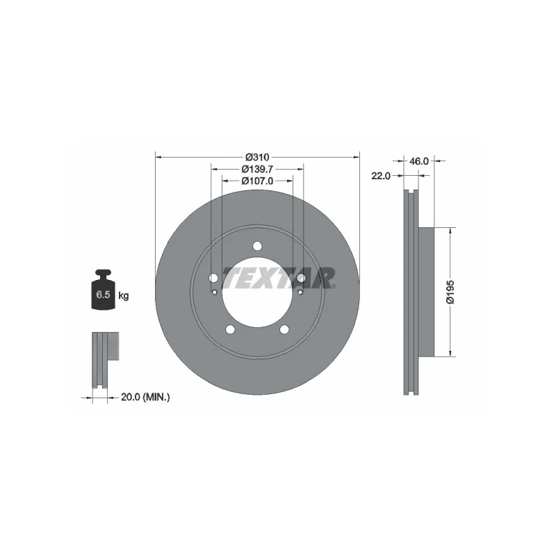 Jeu de 2 disques de frein avant TEXTAR 92149000
