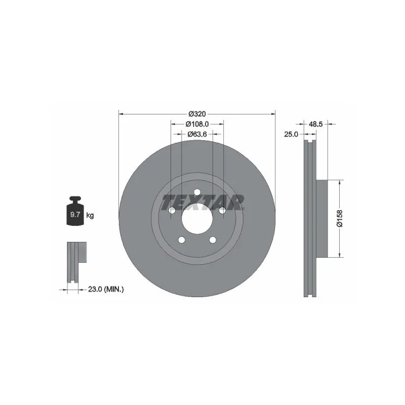 Jeu de 2 disques de frein avant TEXTAR 92149105