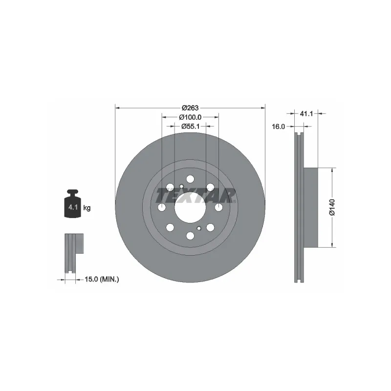 Jeu de 2 disques de frein arrière TEXTAR 92149700
