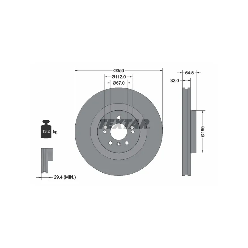 Jeu de 2 disques de frein avant TEXTAR 92150703
