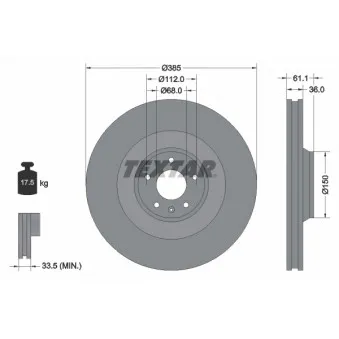 Jeu de 2 disques de frein avant TEXTAR 92151303