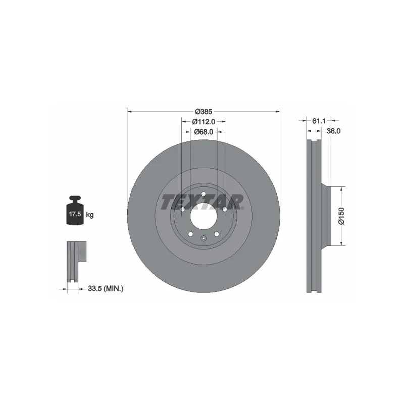 Jeu de 2 disques de frein avant TEXTAR 92151303