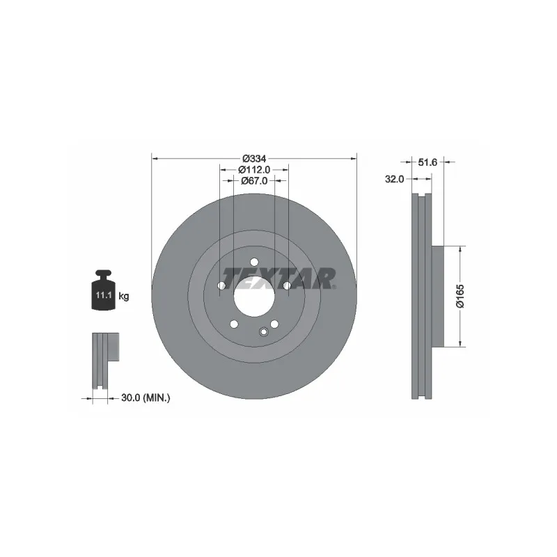 Jeu de 2 disques de frein avant TEXTAR 92151705