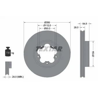 Jeu de 2 disques de frein avant TEXTAR 92151803