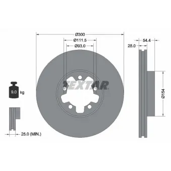 Jeu de 2 disques de frein avant TEXTAR 92151903