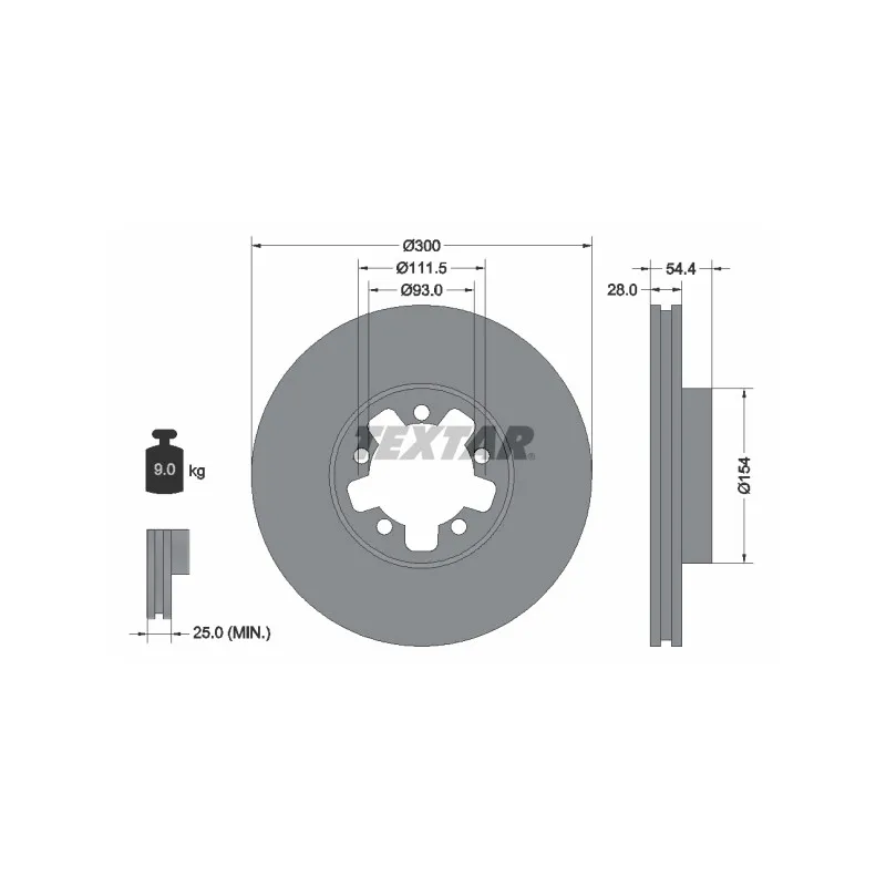 Jeu de 2 disques de frein avant TEXTAR 92151903
